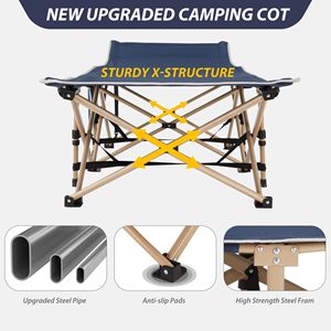 Factory Custom Design Outdoor Camping Hiking Picnc Fishing Events Folding Portable Waterproof Single Sleeping Bed <b>Cot</b> for Adult - Product Image 3
