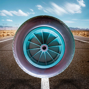 Cheng Jin 3.50-8 PU Foam Wheel Solid Polyurethane Blue <b>For</b> Handcarts And <b>Tool</b> <b>Carts</b> - Product Image 1