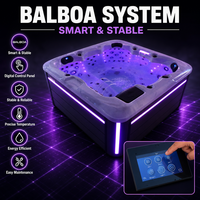 Bains à remous et jacuzzis d'extérieur en gros pour 6 personnes, avec contrôle Balboa, acrylique Aristech, 80 jets d'hydrothérapie, cascade LED, pour le loisir