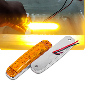 2pcs siêu mỏng 6LED cảnh báo ánh sáng 12V-80V Trailer chỉ số bên Đèn <span class=keywords><strong>LED</strong></span> xe tải Strobe chỉ số Xe Cảnh Báo đèn nhấp nháy - Product Image 1