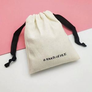 10*15cm Reusable White Cotton Linen Shaver Scraper Packing <b>Dust</b> <b>Bag</b> Custom Logo Printed Gift Storage Cotton Muslin Pouch - Product Image 2