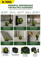 Niveau laser vert X-TOOL MX2-12 de qualité industrielle, portée de 100 pieds, 4 x 360 croisés, 16 lignes, étanche IP54, télécommande