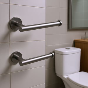 Db Porte-papier mural moderne en acier inoxydable finition nickel pour salle de bain, toilettes, cuisine, lot de 2 - Product Image 2