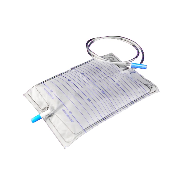 Disposable medical surgical 2000ml urine drainage bag with pull/push valve