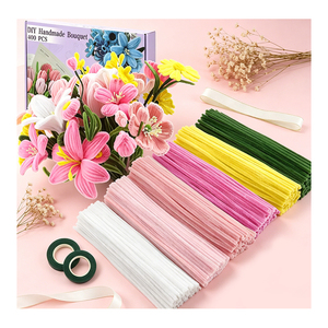 Soft Velvet 10mm Fuzzy <b>Wire</b> DIY <b>Craft</b> Kit for Kids Educational Handmade Projects Beautiful Fuzzy <b>Wire</b> Decorative Flower Designs - Product Image 4