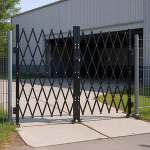 Cancello di Sicurezza in Acciaio Bloccabile 63,39 x 144 Pollici, Controllo Manuale, Design Industriale per Esterni - Product Image 2