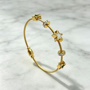 Gold Plated Star Chain <b>Bracelet</b> With Crystal Rhinestones Trendy Unisex Jewelry Gift - Product Image 1