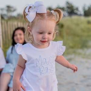 사용자 정의 자수 아기 옷 여름 플러터 소매 유아 아기 버블 장난 꾸러기 유아 소녀 빈 니트 면 복장 2026 - Product Image 3