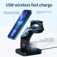 5 In 1 Snel Draadloos Laadstation Voor Telefoon Boven Met Magnetische Serie Nachtlampje Wekker Draadloze Oplader Stand