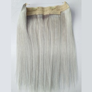 Extension per <span class=keywords><strong>capelli</strong></span> Fish Line in vero capello umano, colore Piano, con filo invisibile, marrone e biondo con <span class=keywords><strong>riflessi</strong></span>. - Product Image 4