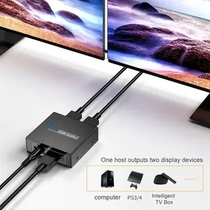 Répartiteur <span class=keywords><strong>HDMI</strong></span> 4K 1 entrée 4 sorties, Distributeur vidéo <span class=keywords><strong>HDMI</strong></span> 1x2 1x4, Répartiteur 1 entrée 2 sorties 1080P pour HDTV PC Ordinateur portable TV - Product Image 2