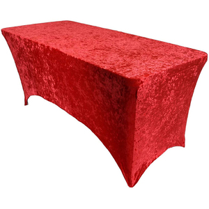 Nappe de luxe directe d'usine 100 couverture ronde en velours matériel tricoté en Spandex Durable pour les mariages et les fêtes en plein air - Product Image 6