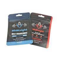 Feuille d'aluminium plate imprimée sur mesure sac en plastique à 3 joints latéraux rehausseur de sexe masculin pochettes à fermeture éclair mylar sac bleu