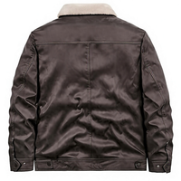 Blouson Bomber Harley en Polyester pour Homme – Style Workwear Ample, Col Rabattu, Épaisseur Doublée en Fausse Laine d'Agneau, Couleur Unie, Chaud et Tendance pour l'Hiver