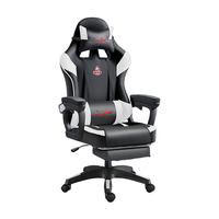Chaise de jeu réglable au design moderne Chaise en cuir PU à base métallique Chaise de jeu inclinable pivotante pour joueurs de course