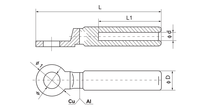 Terminaux de connexion bimétalliques DTL-2 à longue tige en cuivre et aluminium, cosses de câble 0,6/1 kV, terminaux de fil revêtus de étain