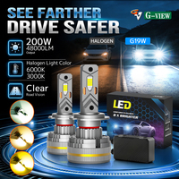Phare LED de voiture super lumineux 200W 48000LM G19W H7 9-60V 6000K avec driver externe sans erreur et démarrage rapide pour automobile - Vente en gros