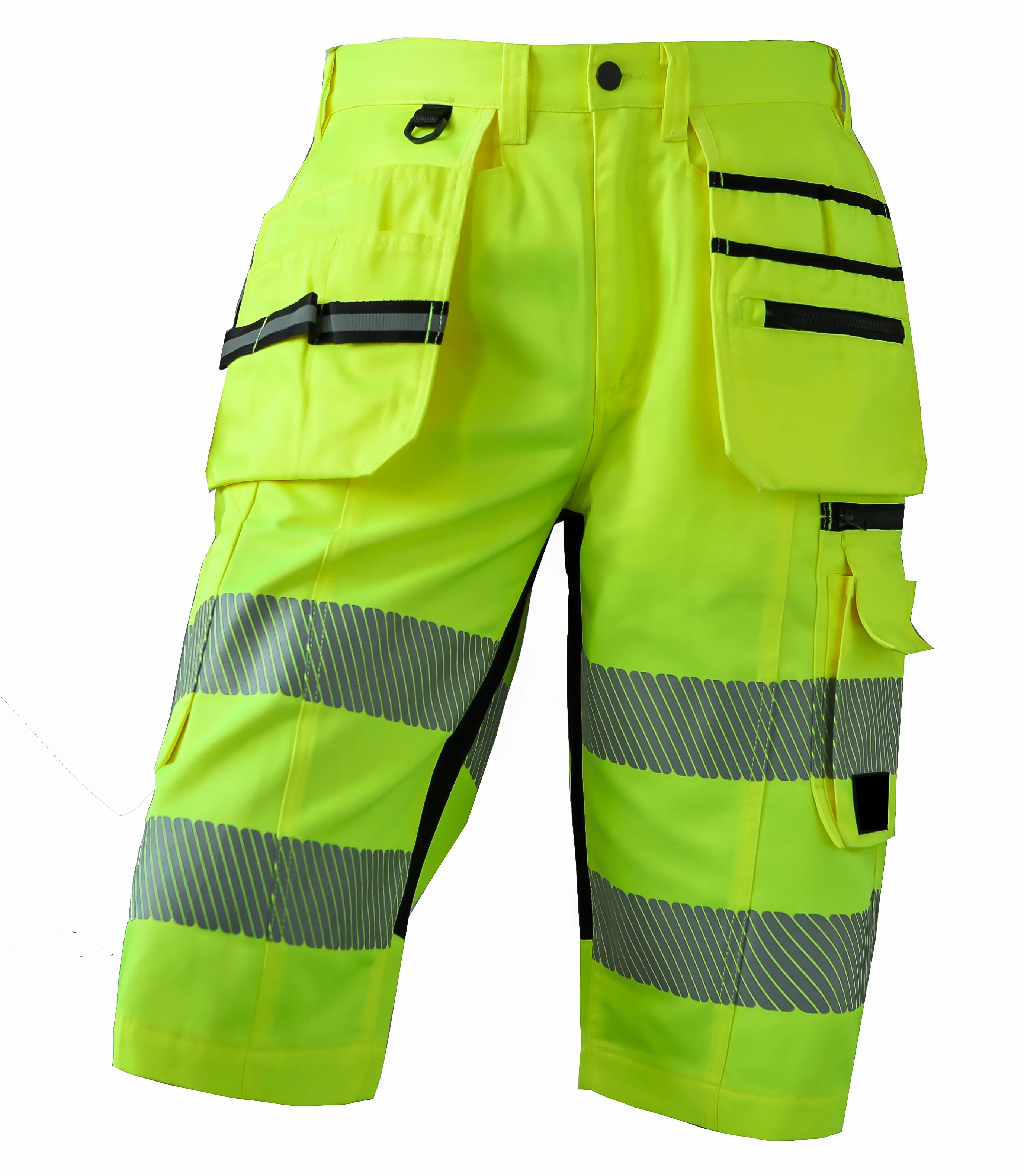 Herren Hi Viz Vis Sichtbarkeit Combat Style Cargo Pocket Work Wear Shorts
