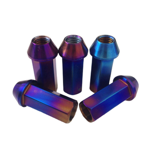 M12x1.25 Titanium Anti-maling Hitam Phosphate Wheel Lug Nut M12x1.5 M14 Titanium Gr5 Lug Nuts Titanium Lug Nut Ford Mustang