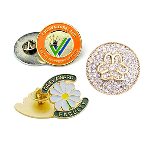 Épinglette personnalisée en émail et strass, badge rond en métal pour récompense d'entreprise, reconnaissance professionnelle, souvenir - Product Image 1