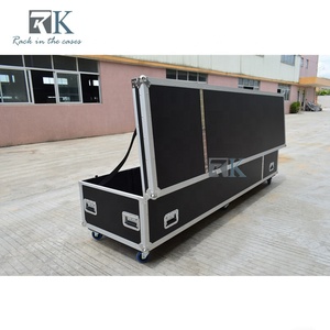 RK Exhibits Support de rideaux tubulaires portable et mobile avec flight cases, rideau tubulaire et drapé noir - Product Image 5