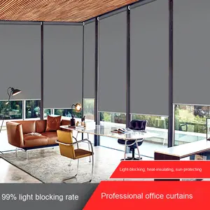 مكتب رفع ذكي ، تعتيم كامل ، ستارة مظلة معزولة واي فاي ، بوليستر حديث ، نمط أفقي كهربائي - Product Image 2