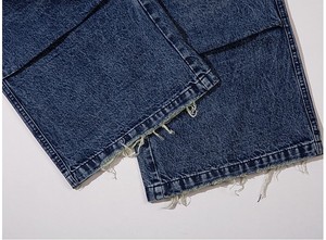 Jeans déchirés personnalisés pour hommes, style Y2K, hip-hop, coupe large, ample, en denim, 100% coton, broderie, effet usé - Product Image 5