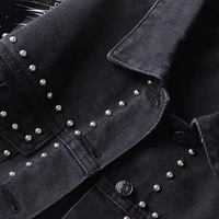 Veste en jean streetwear avec strass pour homme, veste en denim brodée personnalisée avec strass, veste de luxe artisanale pour homme