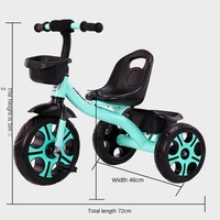 Premium pliable enfant en bas âge Tricycle poussette 1-6 ans Parent barre de poussée pour rue marche Portable enfants pédale jouet