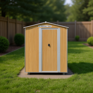 Caseta de Jardín Rachmese Today 75.6x42.5x87.8 Pulgadas, de Acero Galvanizado, para Almacenamiento en Exteriores, Color Marrón Claro - Product Image 2