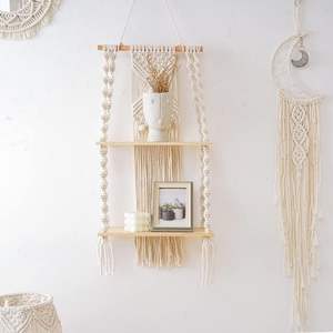 Accueil Décoration Boho Cintres décoratifs pour plantes <span class=keywords><strong>Étagère</strong></span> murale suspendue en macramé - Product Image 3