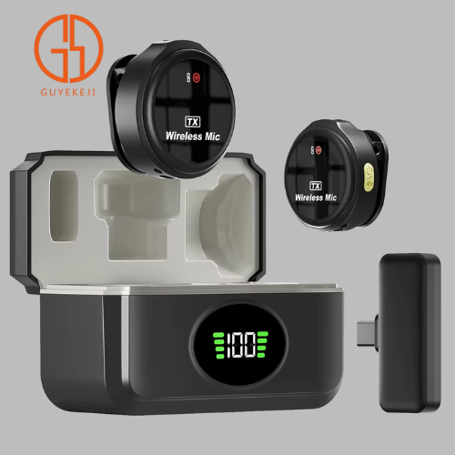 Mini Condenser UHF Wireless 3-in-1 Dual Lavalier Microphone Small Collar Clip for iPhone Type C Micro Cravat San Fil