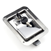XK103-3S-304 Serrure de panneau de volet robuste en acier inoxydable avec tige de connexion et cylindre, 3 clés incluses pour la sécurité