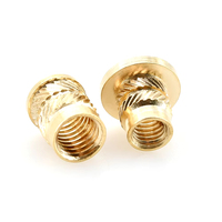 Masukan flensa kuningan M2 m2,5 M3 M4 M5 M6 M8 Double Twill Knurled tertanam injeksi Nutsert Insertnut 3d kacang Printer