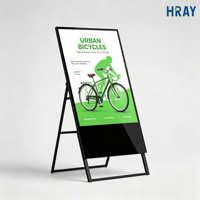 Pantalla de pie HRAY de vidrio templado de seguridad FHD 2K multi-OS para publicidad y marketing de juguetes OEM/DOM