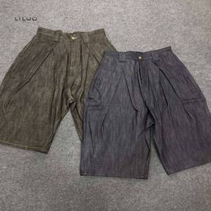 Fabricante de Jorts de Mezclilla: Pantalones <span class=keywords><strong>Cortos</strong></span> de Mezclilla Negros Vintage de Cintura Alta, Holgados, con Borde Crudo, Personalizados para <span class=keywords><strong>Hombre</strong></span> - Product Image 4