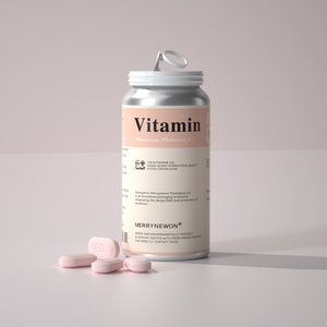 Flacon de complément vitaminique en aluminium écologique, matériau de qualité supérieure, flacon de produit santé avec fermeture hermétique - Product Image 1