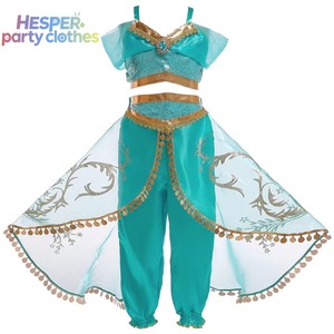 Vestido de Princesa Jazmín HESPER, Conjunto de Vestido de Princesa con Lámpara Mágica de Aladdín, Disfraz Infantil de Navidad Europeo y Americano - Product Image 1