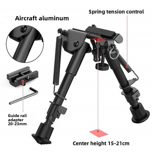 Giá nhà máy, chân chống hai chân bằng hợp kim nhôm bền, <span class=keywords><strong>c</strong></span>ó thể thu gọn, điều chỉnh đượ<span class=keywords><strong>c</strong></span> 6-9 inch, xoay đượ<span class=keywords><strong>c</strong></span>, dùng cho săn bắn và bắn súng ngoài trời - Product Image 2