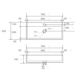 Lavabo Rectangular Moderno de Cerámica para Baño, Autolimpiante, Esmalte Blanco, Ecológico, Fácil de Limpiar, Certificado CUPC 5 - Product Image 4