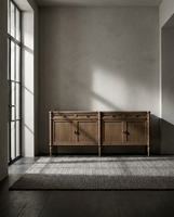 Buffet en bois massif fait main, durable, style luxe léger, moderne et antique, pour salle à manger, salon, hôtel