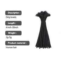 Shinein 0.6cm di larghezza fatti a mano uncinetto permanente estensione dei capelli capelli veri capelli umani Dreadlock Extension per gli uomini delle donne