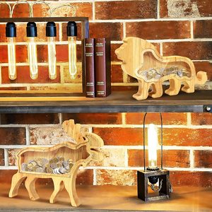 Alcancía <span class=keywords><strong>de</strong></span> madera con forma <span class=keywords><strong>de</strong></span> Animal personalizada para niños, <span class=keywords><strong>ahorro</strong></span> <span class=keywords><strong>de</strong></span> dinero, regalos <span class=keywords><strong>de</strong></span> cumpleaños y Navidad, decoración <span class=keywords><strong>de</strong></span> adorno para el hogar - Product Image 2