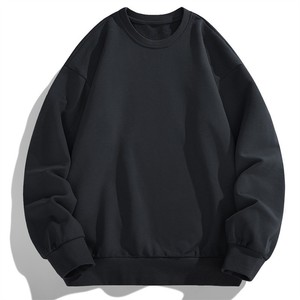 Sudadera Blanca de Cuello Redondo para Hombre, Manga Larga, Corte Regular, Informal, de Punto, de Algodón, Color Sólido - Product Image 3
