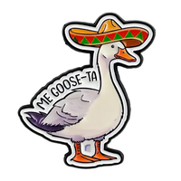 Broche en émail Canard Amusant avec Sombrero, Motif Animal de Dessin Animé Mignon, Cadeau, Blague sur le Thème des Canards