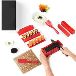 Y038 아마존 핫 잘 팔리는 eco friendly diy 초밥 메이커 기계 red 초밥 만들기 kit 와 칼