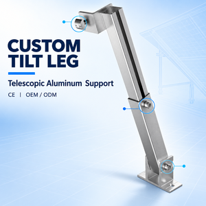 Support solaire réglable en aluminium pour toit en tôle ondulée, fixation avant et arrière, installation facile. - Product Image 1