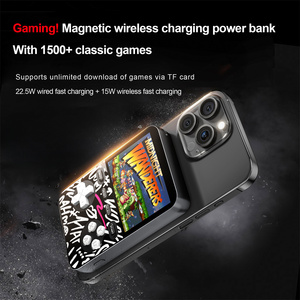 Batterie externe de jeu 3 en <span class=keywords><strong>1</strong></span>, 5000 mAh, chargeur sans fil magnétique 15 W, charge rapide PD 22,5 W avec plus de 1500 jeux rétro classiques pour iPhone - Product Image 2