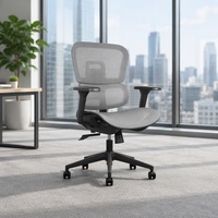 Chaise ergonomique moderne en maille avec fonction pivotante, design entièrement en maille et dossier réglable pour les espaces de travail à domicile