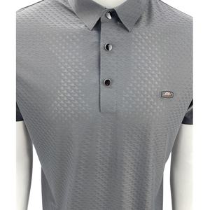 Polo transpirable de malla suave de gama alta, camisa de Golf de manga corta tejida gris clásica - Product Image 4